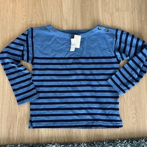 Striped boat neck shirt